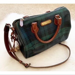 Vintage Ralph Lauren plaid tartan Boston Speedy doctor crossbody bag